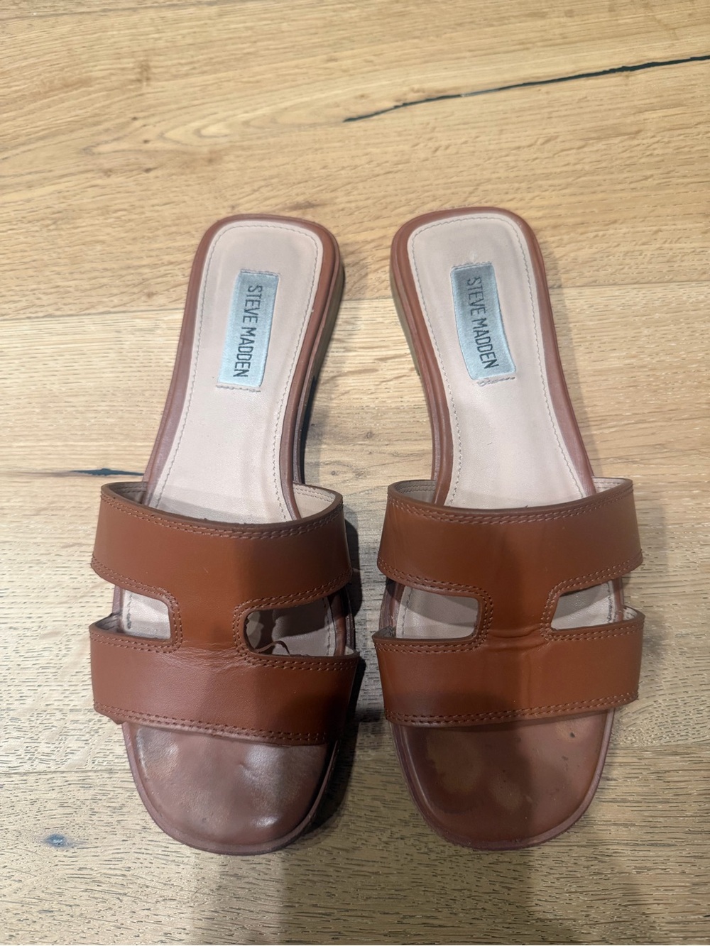 Steve Madden Tan Brown Slide Mules